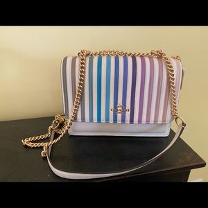 Coach Rainbow Quilted Shoulder Bag W/Chain Strap